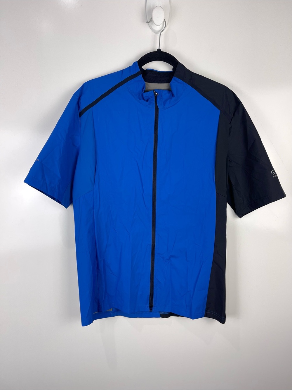 GORE Running Wear WINDSTOPPER Zip-Up Jacket Men’s XL Blue Black Short Sleeve